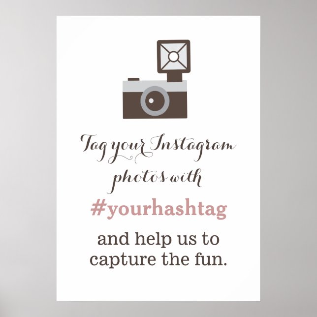 Poster Panneau de hashtag de photos Instagram d'appareil  (Devant)