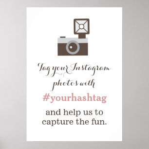 Poster Panneau de hashtag de photos Instagram d'appareil