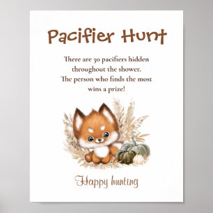 Poster Panneau de jeu Baby shower de chasse de chasse pac