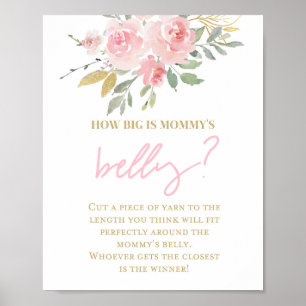 Poster Panneau de jeu Baby shower rose et or