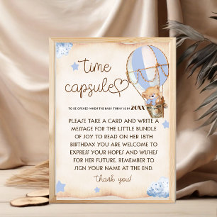 Poster Panneau de jeu capsule temporelle pour baby shower