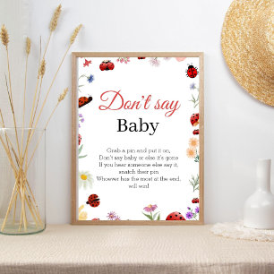 Poster Panneau de jeu de baby shower « Bug Don't Say Baby