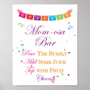 Poster Panneau de jeu de Baby Shower Fiesta 8x10