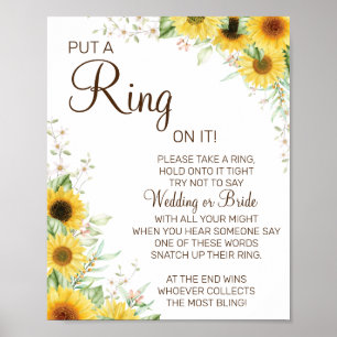 Poster Panneau de jeu de baby shower mariage Tournesol Me