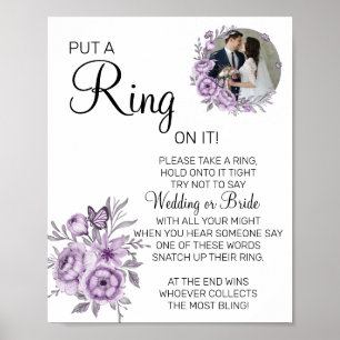 Poster Panneau de jeu de baby shower Orchid Put a Ring
