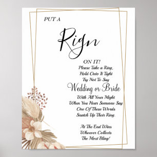 Poster Panneau de jeu de baby shower Pampa Grass Put a Ri