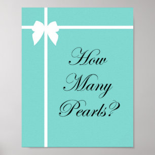 Poster Panneau de jeu de Baby Shower Turquoise Aqua