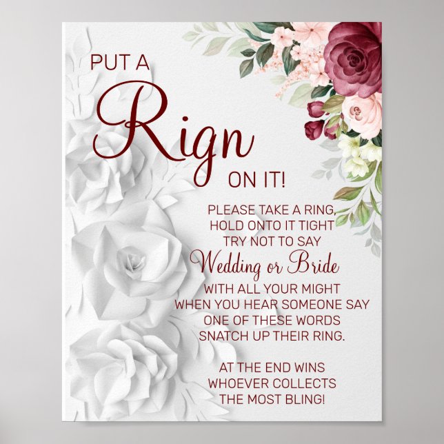Poster Panneau de jeu de baby shower Watercolor Put a Rin (Devant)