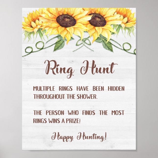 Poster Panneau de jeu de chasse à l'anneau pour mariage d (Devant)