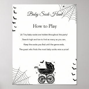 Poster Panneau de jeu de chasse aux chaussettes de bébé H