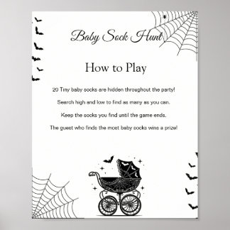 Poster Panneau de jeu de chasse aux chaussettes de bébé H
