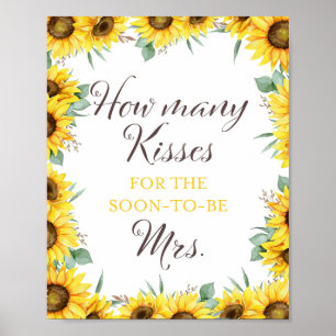 Poster Panneau de jeu de mariage champêtre tournesol