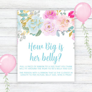 Poster Panneau de jeu de ventre rond pour Baby Shower gar