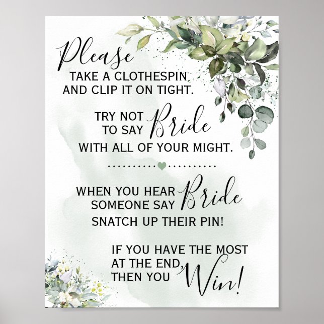 Poster Panneau de jeu de verdure d'eucalyptus à pince à l (Devant)