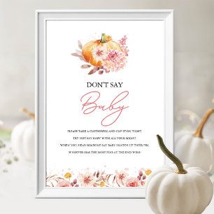 Poster Panneau de jeu "Ne dites pas bébé" pour l'automne