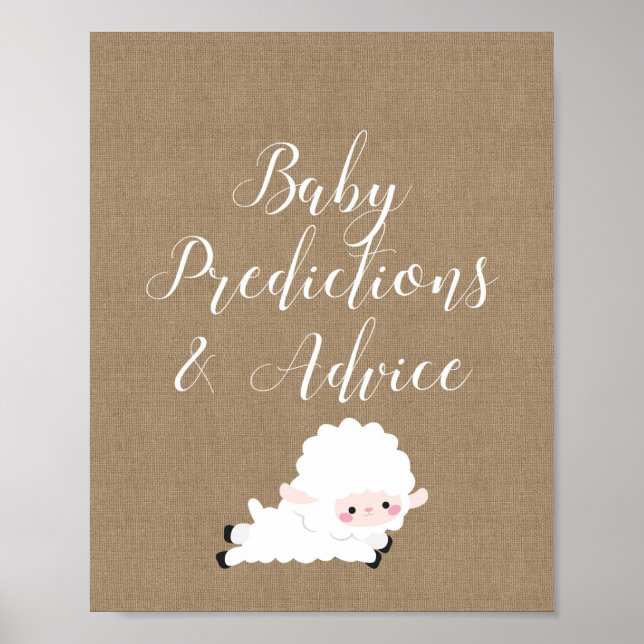 Poster Panneau de jeu Petit Baby shower d'agneau (Devant)