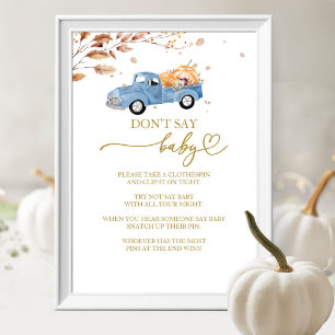 Poster Panneau de jeu pour Baby Shower d'automne à thème