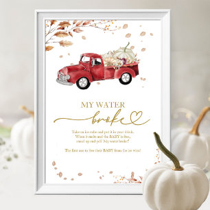 Poster Panneau de jeu pour Baby Shower « Mon eau a éclaté