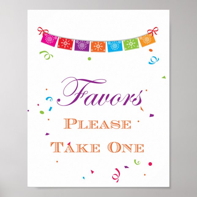 Poster Panneau de jeu pour fête de mariage Fiesta 8x10 (Devant)