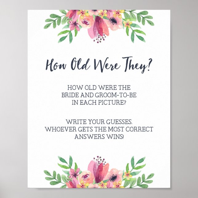 Poster Panneau de jeu sur l'âge des mariés pour une fête  (Devant)