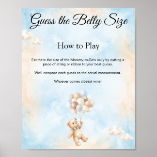 Poster Panneau de jeu Teddy Bear Guess the Belly Size