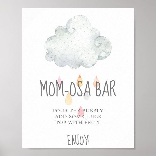 Poster Panneau de la Baby shower mère-osa pour fille dans (Devant)