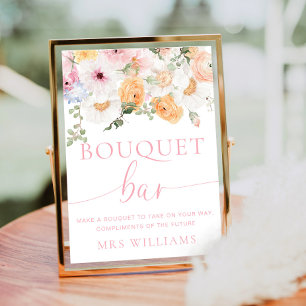 Poster Panneau de la barre Bouquet Millie Floral