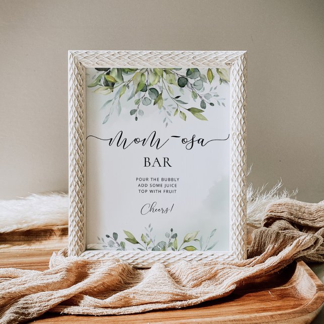 Poster Panneau de la barre d'aquarelle eucalyptus Mom-osa (Créateur téléchargé)