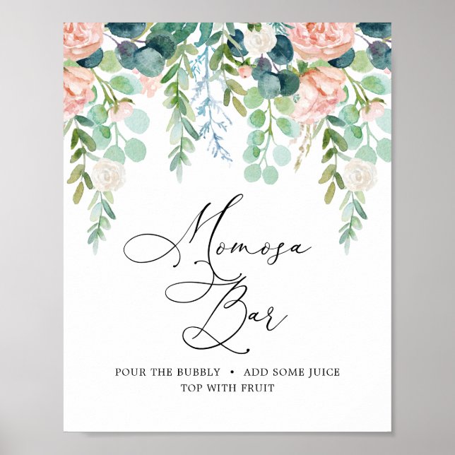 Poster Panneau de la barre de Baby shower Mimosa (Devant)
