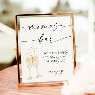 Poster Panneau de la barre de baby shower Mimosa, signe d