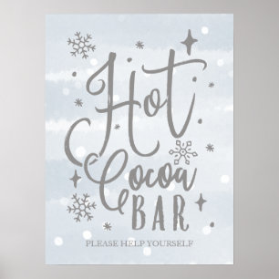 Poster Panneau de la barre de cacao chaud Signe de l'hive