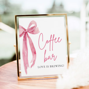 Poster Panneau de la barre de café Aquarelle Élégante en 