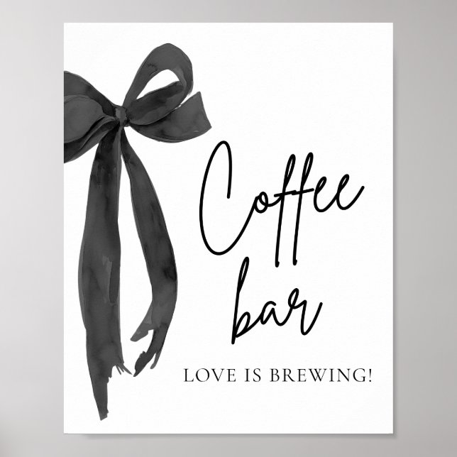 Poster Panneau de la barre de café Aquarelle moderne Blac (Devant)