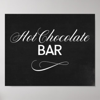 Poster Panneau de la barre de chocolat chaud avec Arrière