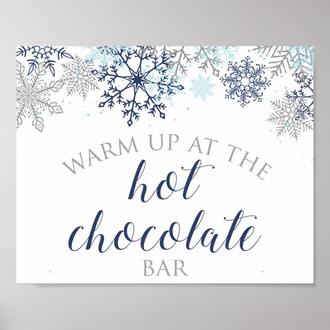 Poster Panneau de la barre de chocolat chaud Blue et Silv (Devant)