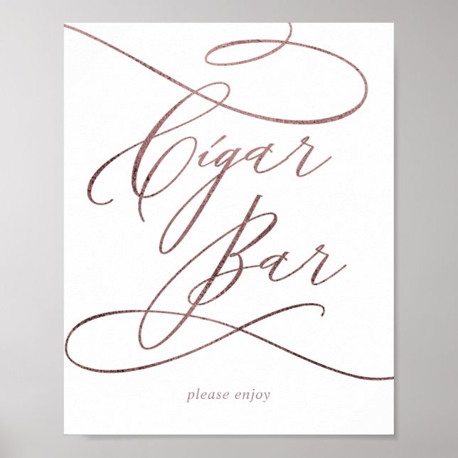 Poster Panneau de la barre de Cigar Rose romantique (Devant)