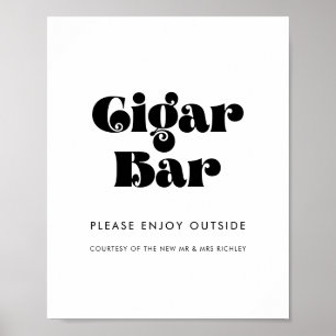 Poster Panneau de la barre de cigares vintage Retro Scrip