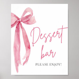 Poster Panneau de la barre de dessert Aquarelle Élégante 