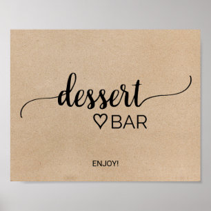 Poster Panneau de la barre de dessert Faux Kraft
