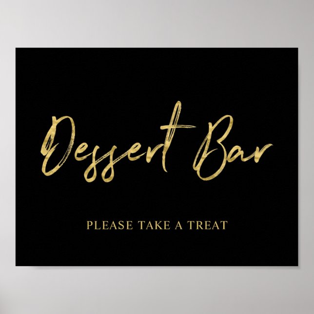 Poster Panneau de la barre de dessert Gold Black (Devant)