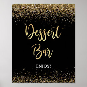 Poster Panneau de la barre de dessert Parties scintillant