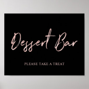 Poster Panneau de la barre de dessert rose Gold Modern Br