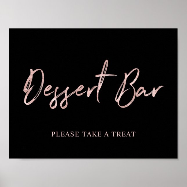 Poster Panneau de la barre de dessert rose Gold Modern Br (Devant)