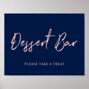 Poster Panneau de la barre de dessert rose Gold Modern Br