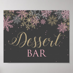 Poster Panneau de la barre de dessert Winter Wonderland
