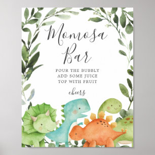 Poster Panneau de la barre de Dinosaures Baby shower Mimo