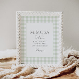 Poster Panneau de la barre de En vichy Sage Green Mimosa