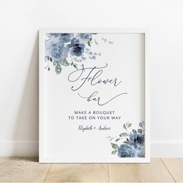 Poster Panneau de la barre de fleurs bleue Dusty Fête des (Créateur téléchargé)