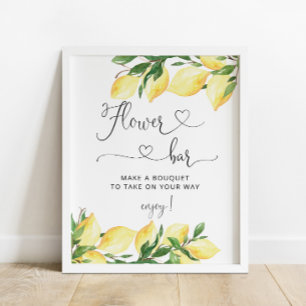 Poster Panneau de la barre de fleurs citron citron Fête d