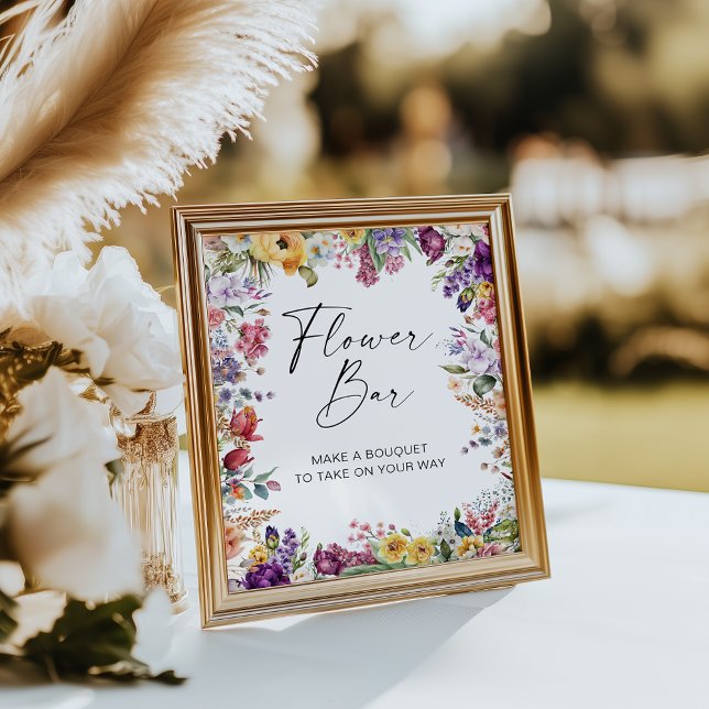 Poster Panneau de la barre de fleurs Fête des mariées de  (Créateur téléchargé)